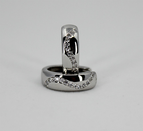 Stříbrné náušnice kroužky se zirkony 312674001