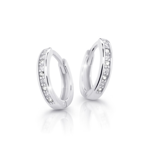 Náušnice kroužky z bílého zlata Cutie Jewellery C3342B-Bílá