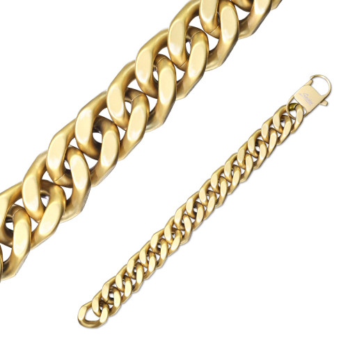 Pozlacený náramek z chirurgické oceli SESBS01MG