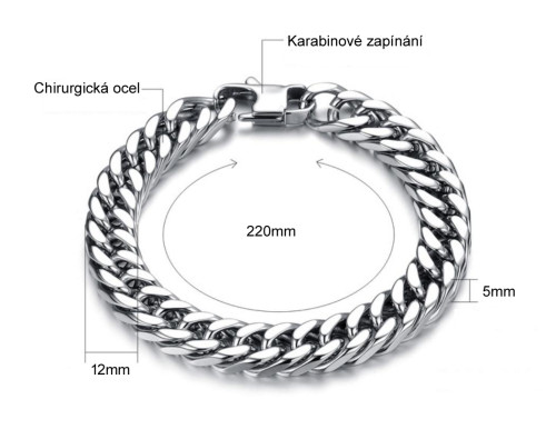 Náramek pro muže chirurgická ocel JCFGS743-12