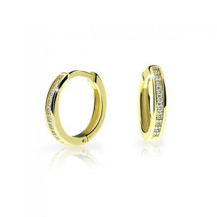Zlaté náušnice kroužky Cutie Jewellery C3343Z-Bílá