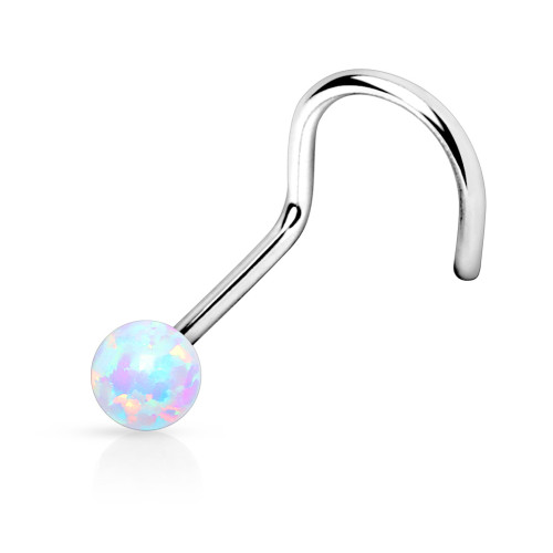 Piercing do nosu s umělým opálem SENOS17-Bílá