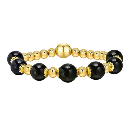 Korálkový náramek z oceli a minerálů SEBR1487G2