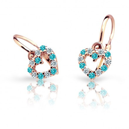 Dětské náušnice zlaté C2157R-Mint Green