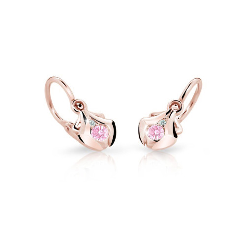 Dětské naušnice zlaté C2224R-Pink