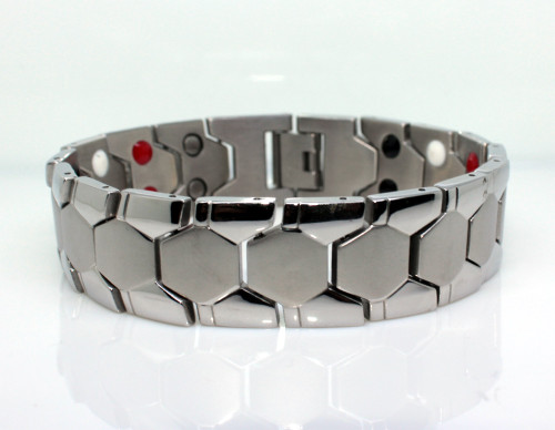 Ocelový náramek na ruku s magnety WJHB706ST