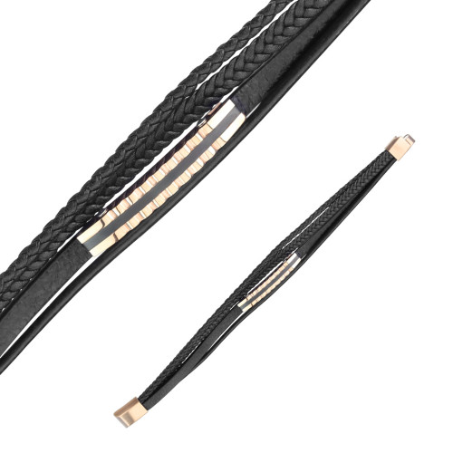 Pánský náramek z kůže a oceli 1016