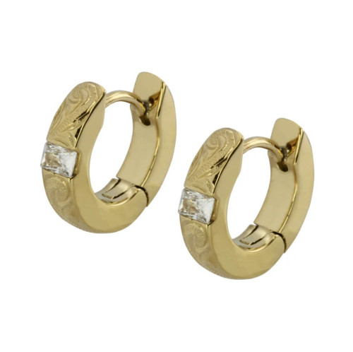 Pozlacené ocelové náušnice kroužky Genco GESS205GD