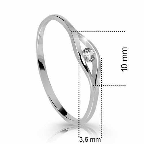 Prstýnek bílé zlato se zirkonem Z6108W