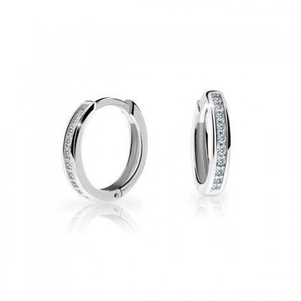 Náušnice kroužky z bílého zlata Cutie Jewellery C3343B-Bílá