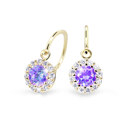 Zlaté dětské náušnice Cutie Jewellery C2745Z-Ametyst