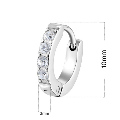 Ocelové náušnice kroužky se zirkony Brosway BHKE033