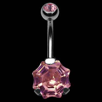 Ocelový piercing do pupíku SEDFSC60-Rose