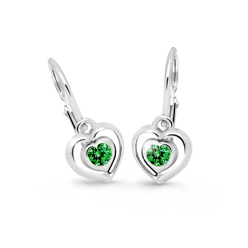 Dětské náušnice bílé zlato Cutie Jewellery C2751B-Zelená