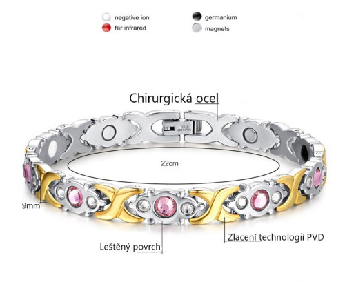 Magnetický náramek chirurgická ocel SESBRM074