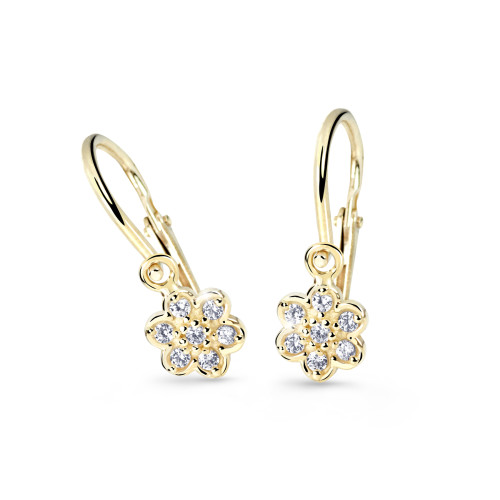 Náušnice pro miminko zlaté Cutie Jewellery C2746Z-Bílá