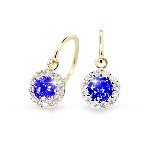Zlaté dětské náušnice Cutie Jewellery C2745Z-Blue Dark