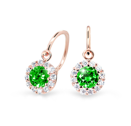 Dětské náušnice z růžového zlata C2745R-Green