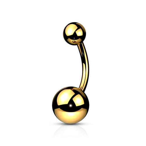 Zlatý piercing do pupíku z titanu SET23N01GD
