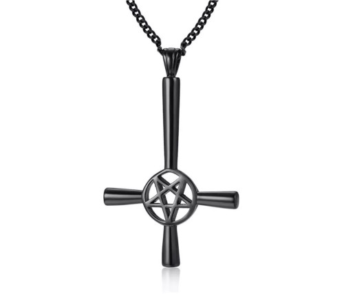 Přívěsek satanský kříž černý JCFPN1127BK