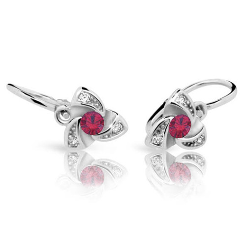 Zlaté náušnice Cutie C2203-B Ruby Dark