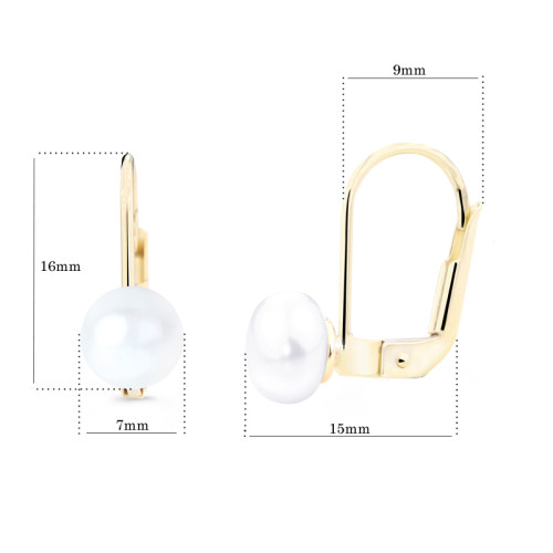 Zlaté náušnice s pravou perlou Z8002Z-KL