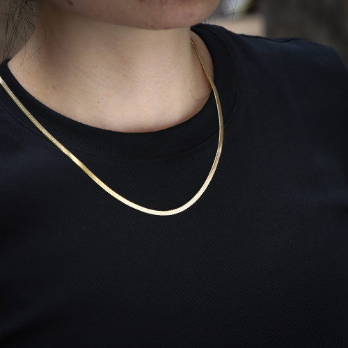 Jemný pozlacený náhrdelník hádek z chirurgické oceli NSSC170GD