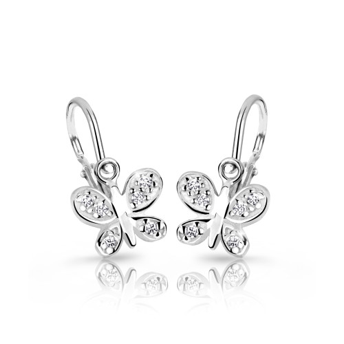 Dětské náušnice se zirkony Cutie Jewellery C2748B-Bílá