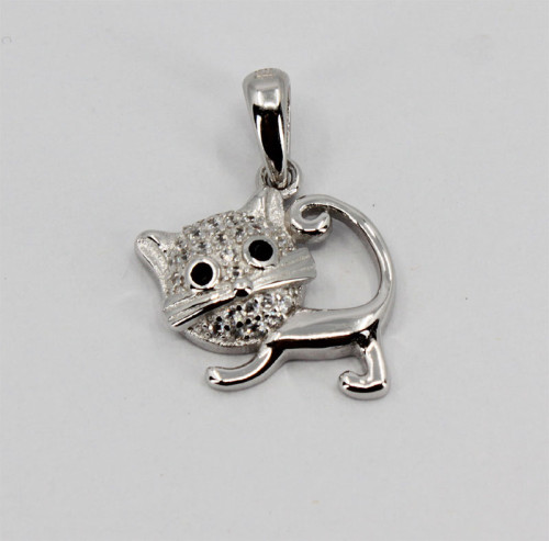 Přívěsek kočka stříbro se zirkony 308977004