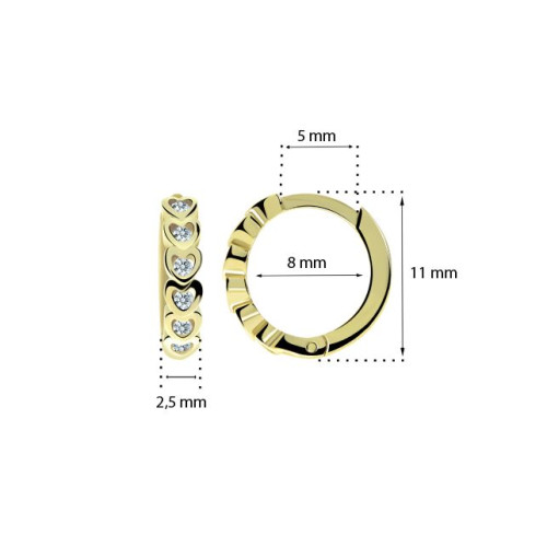 Dětské zlaté náušnice kroužky C3339Z