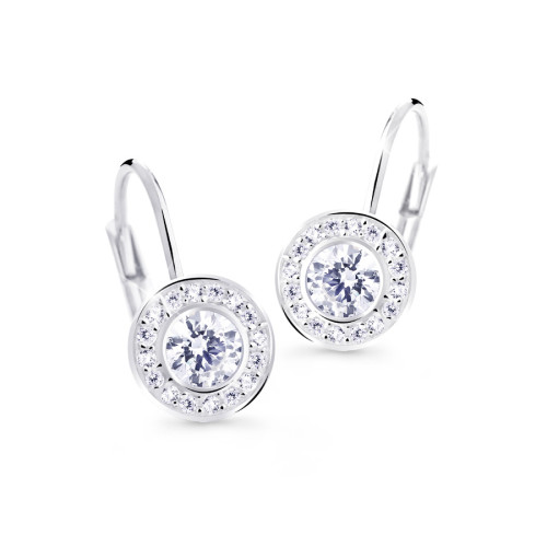 Náušnice z bílého zlata se zirkony Z8028B