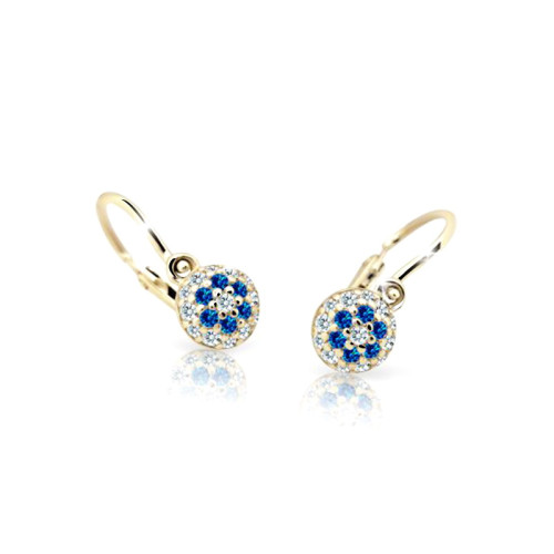 Dětské náušnice zlaté Cutie Jewellery C2150Z-Dark Blue