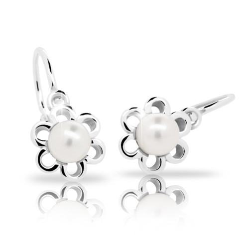 Dětské náušnice s perlou Swarovski C2406