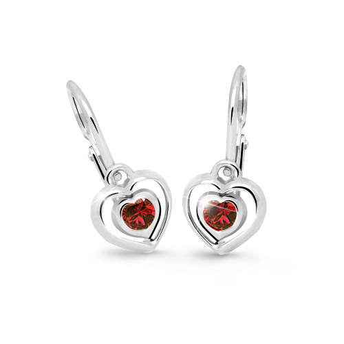 Dětské naušnice bílé zlato Cutie Jewellery C2751B-Červená