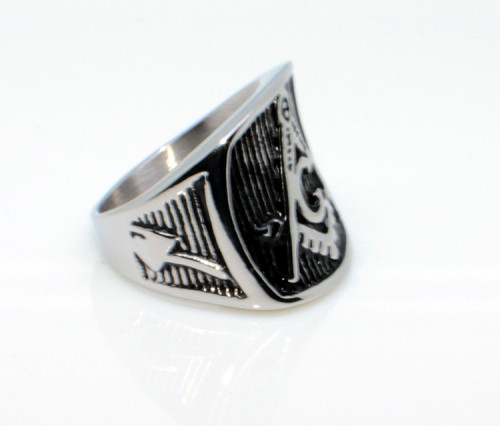 Prsten z chirurgické oceli pro muže WJHZ43 - Zednáři