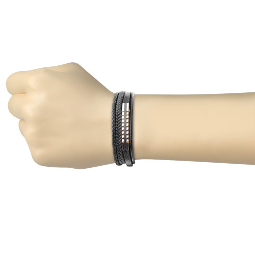 Luxusní pánský kožený náramek 1016