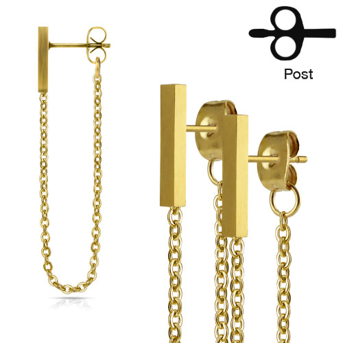 Ocelové visací náušnice 3070-Gold