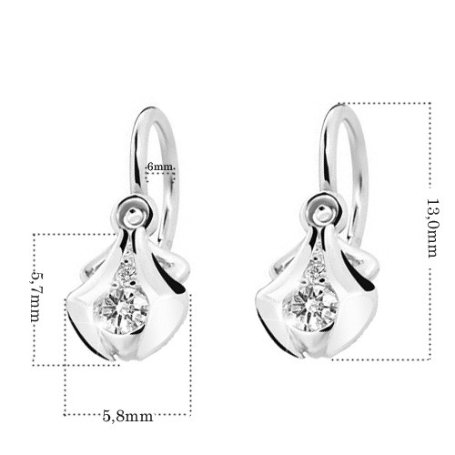 Zlaté dětské náušnice C2224B-White