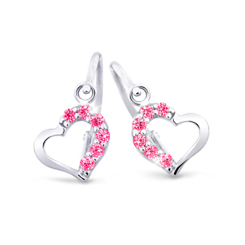 Zlaté dětské náušnice z bílého zlata C2757B-Malinová