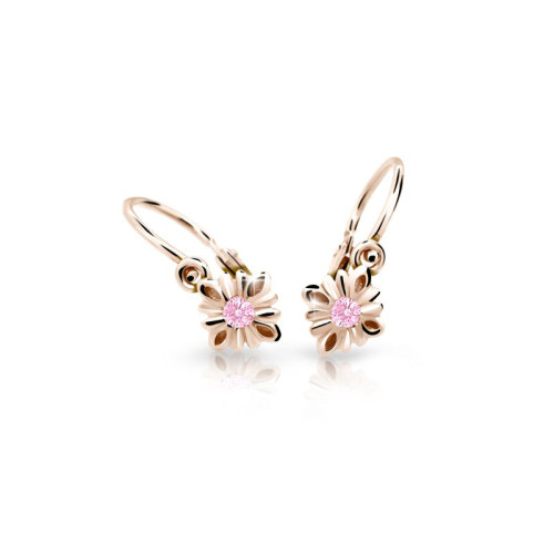 Dětské naušnice zlaté C2261R-pink