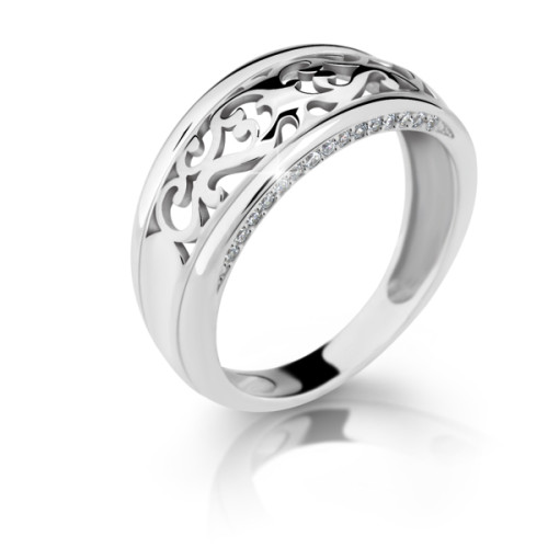 Stříbrný prsten se zirkony 2375