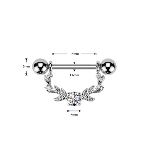 Stylový piercing do bradavky SEKSQ0151