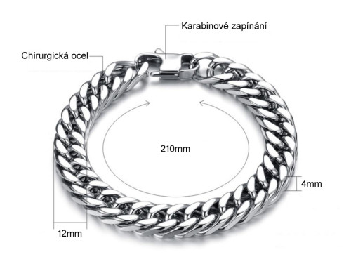 Náramek na ruku chirurgická ocel JCFGS743-10