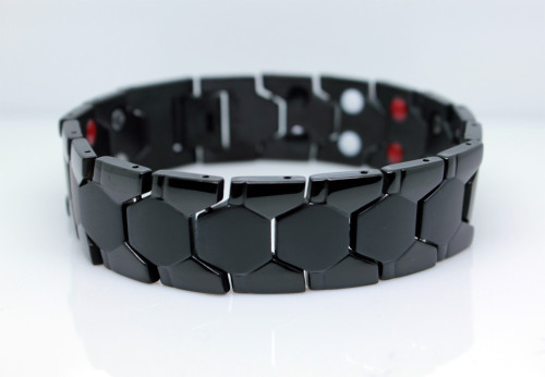 Ocelový náramek na ruku s magnety WJHB706BK