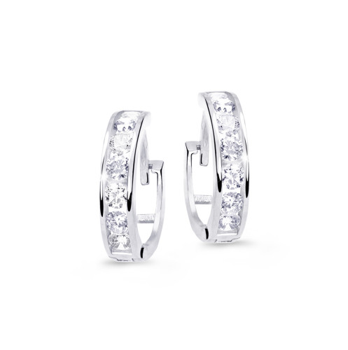 Dětské naušničky zlaté C3345B-Bílá