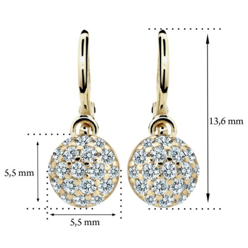 Dětské náušnice zlaté Cutie Jewellery C2150Z-Rozměry