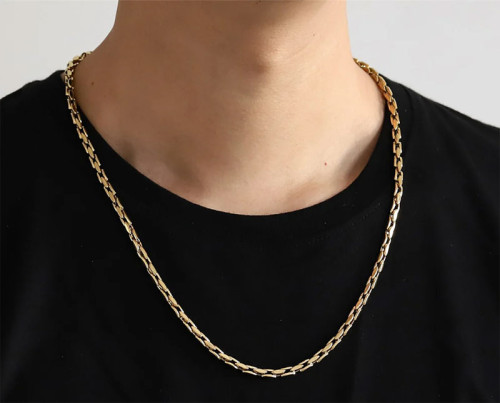 Zlatý řetízek z chirurgické oceli MNSS48GD