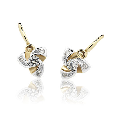 Zlaté náušnice Cutie C2203-B CZ White