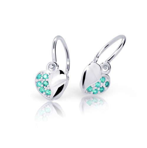 Dětské zlaté náušnice Cutie C2160B-Mint Green
