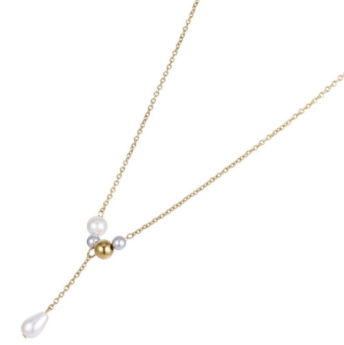Elegantní perlový náhrdelník z chirurgické oceli NSS1046